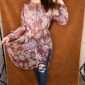 Vintage Chiffon tunic top/dress, size L